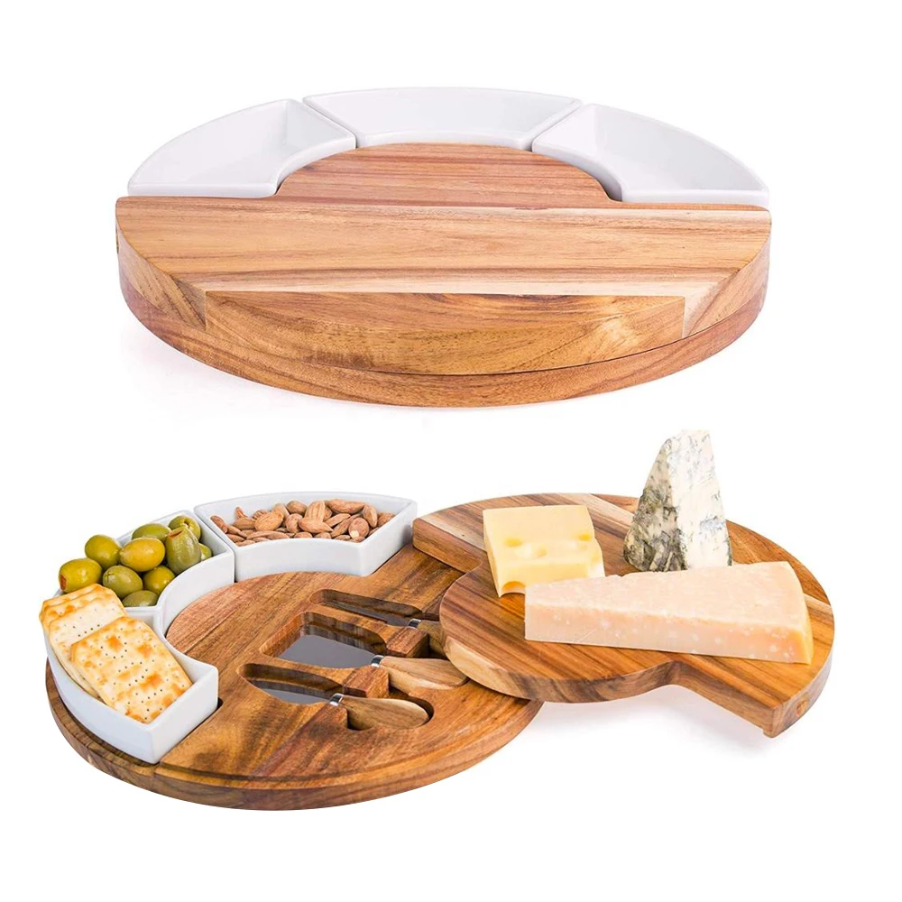 Round rotatable cheese plate - with cutter/cup Multi-functional cutting board/cheese board High quality bamboo
Round rotatable cheese plate - with cutter/cup Multi-functional cutting board/cheese board High quality bamboo