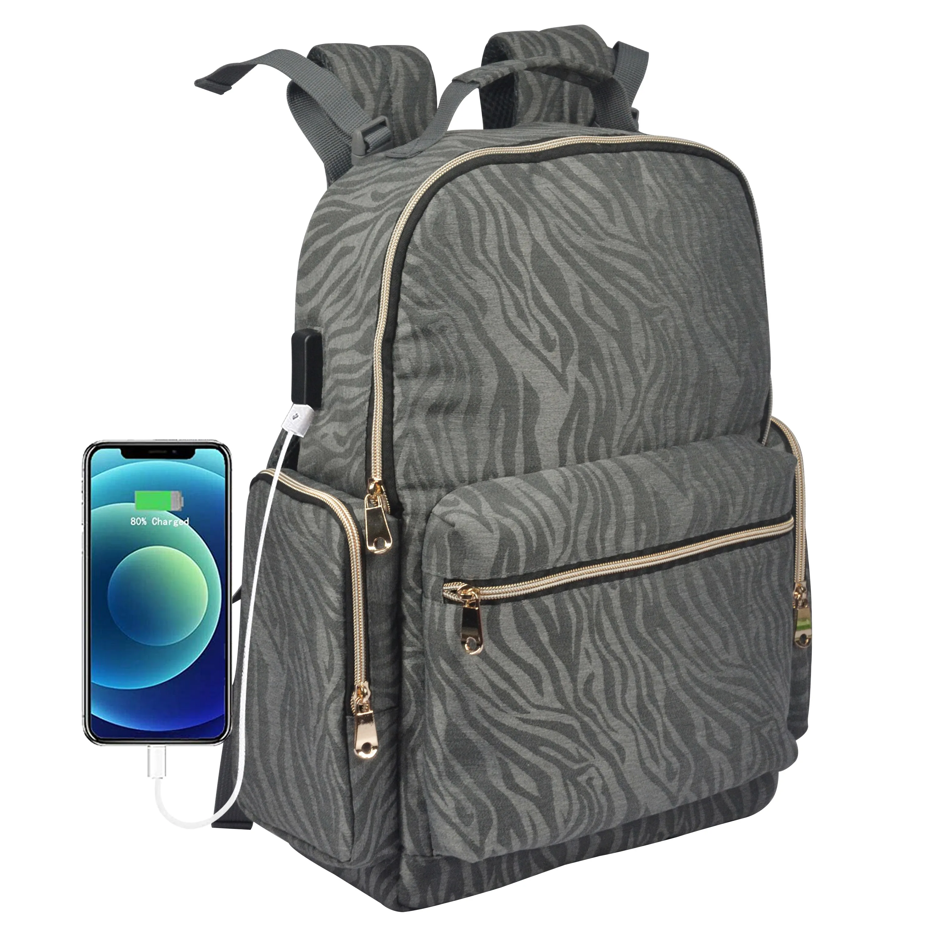 2021 light weight customized USB charging mummy diaper bag backpack baby diaper bag with changing station
2021 light weight customized USB charging mummy diaper bag backpack baby diaper bag with changing station