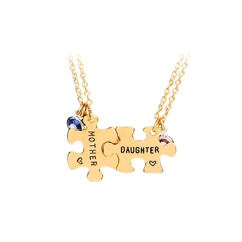 Mothers Day Gift Gold Plated Puzzle Piece Pendant Necklace Colorful Cubic Zircon MOTHER DAUGHTER Necklace
Mothers Day Gift Gold Plated Puzzle Piece Pendant Necklace Colorful Cubic Zircon MOTHER DAUGHTER Necklace
