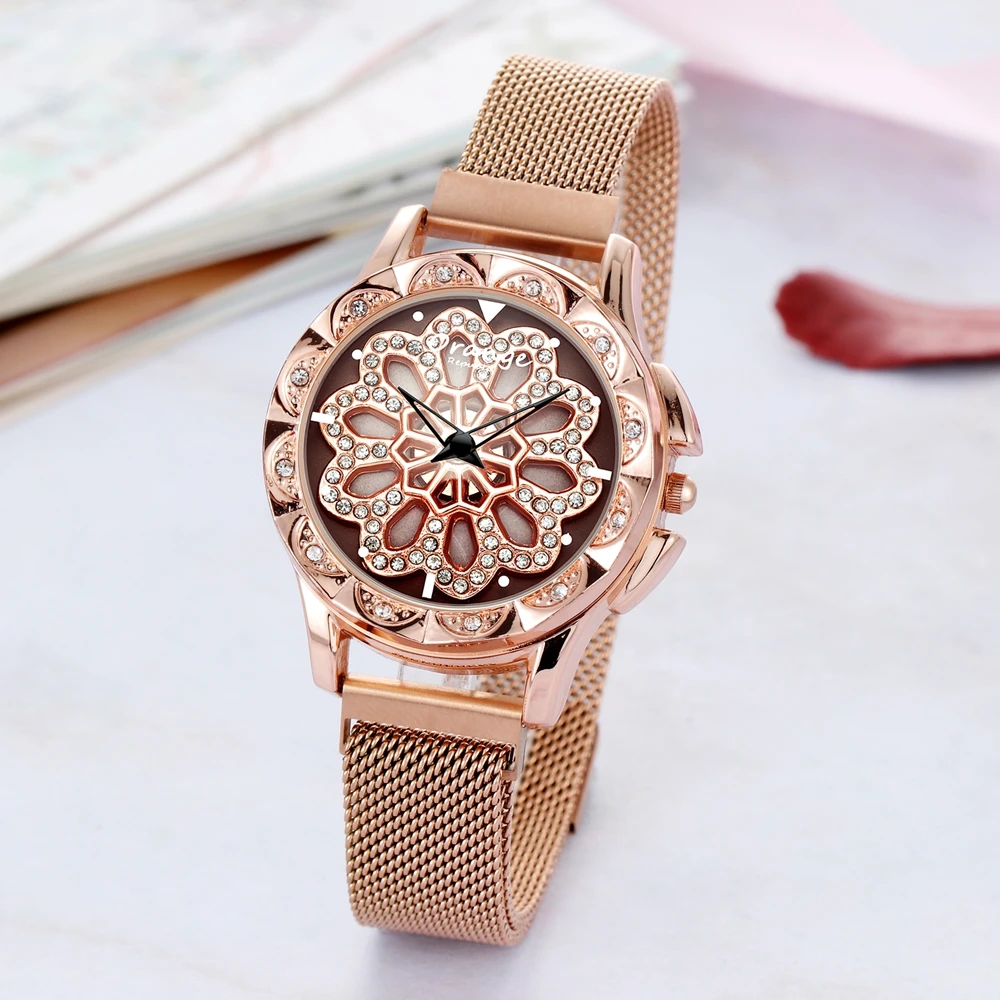 New Luxury Golden Style Tourbillon Diamond 360 Degrees Unique Custom Design Petal Dial For Fashion Ladies Wrist Lucky Watches
New Luxury Golden Style Tourbillon Diamond 360 Degrees Unique Custom Design Petal Dial For Fashion Ladies Wrist Lucky Watches