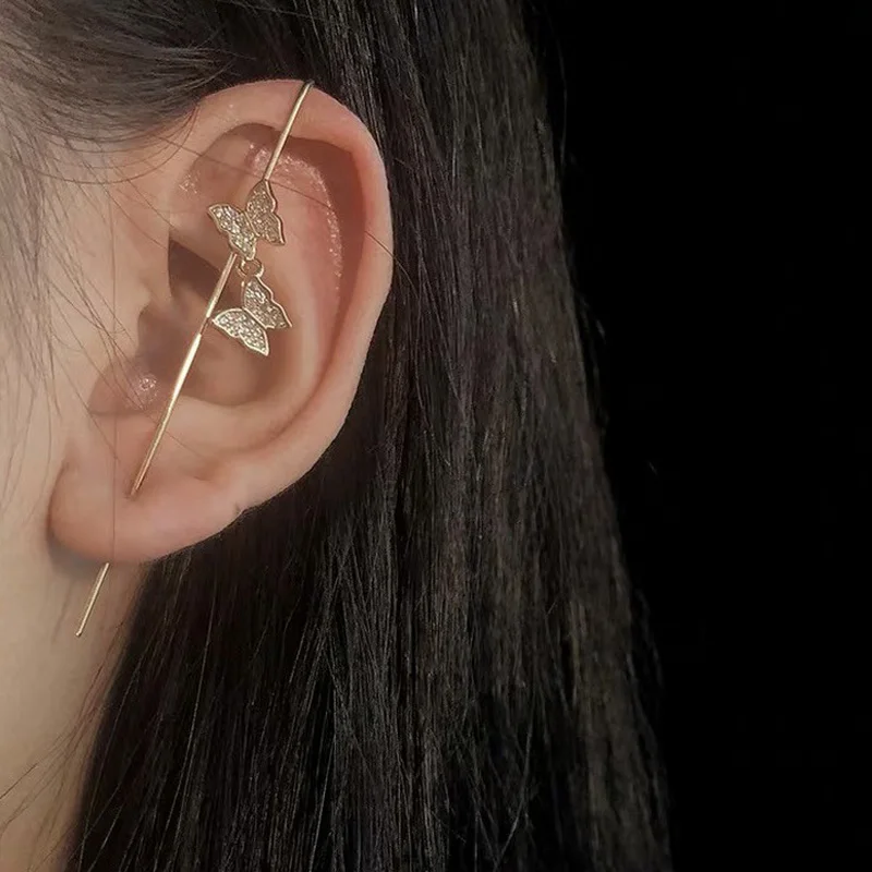 Fashion Style Unique Decoration Earring For Women Jewelry Gold Plated Zirconia Butterfly Cuff Earring, Golden
Fashion Style Unique Decoration Earring For Women Jewelry Gold Plated Zirconia Butterfly Cuff Earring, Golden