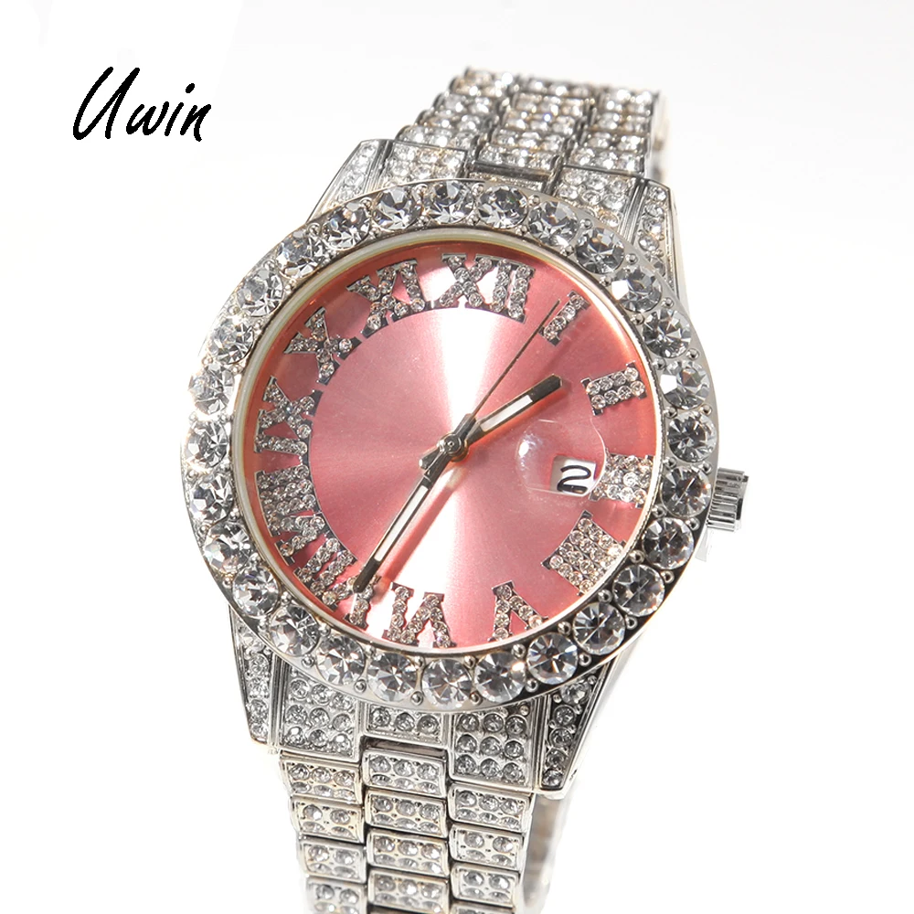 2021 Iced Out Baby Pink Women Watches Bling Watch with Purple Dial Bling Bling Hip Hop Watches
2021 Iced Out Baby Pink Women Watches Bling Watch with Purple Dial Bling Bling Hip Hop Watches