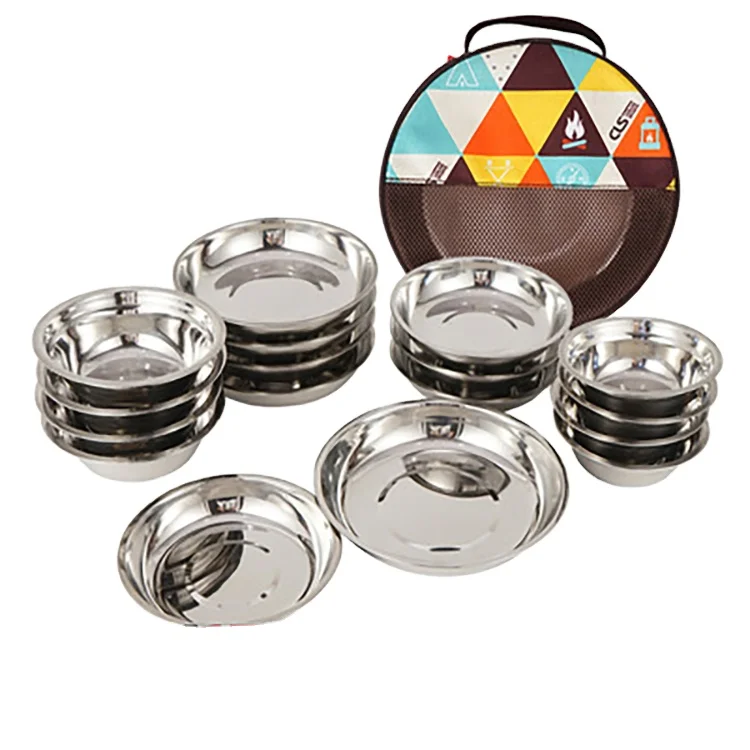 Hot sale outdoor stainless steel 17-piece portable self-driving camping barbecue tableware set, Silver white
Hot sale outdoor stainless steel 17-piece portable self-driving camping barbecue tableware set, Silver white