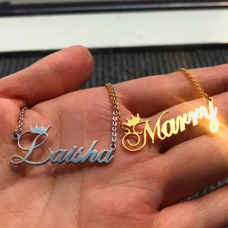 HOVANCI Personalized Crown Name Necklace Pendant Rose Gold Stainless Steel Chain Necklace Gift Customized Accessories Jewelry
HOVANCI Personalized Crown Name Necklace Pendant Rose Gold Stainless Steel Chain Necklace Gift Customized Accessories Jewelry