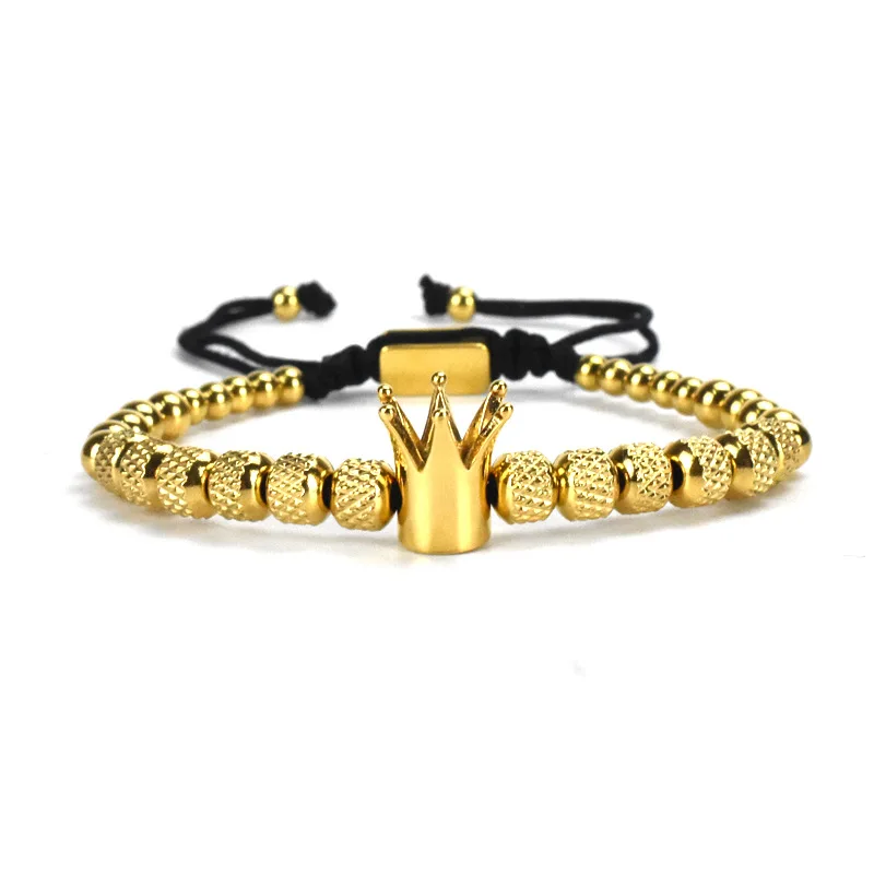 European Hot Selling Luxury Hand Jewelry Adjustable 18K Gold Plated Stainless Steel Royal Crown Braided Macrame Bracelet Men
European Hot Selling Luxury Hand Jewelry Adjustable 18K Gold Plated Stainless Steel Royal Crown Braided Macrame Bracelet Men