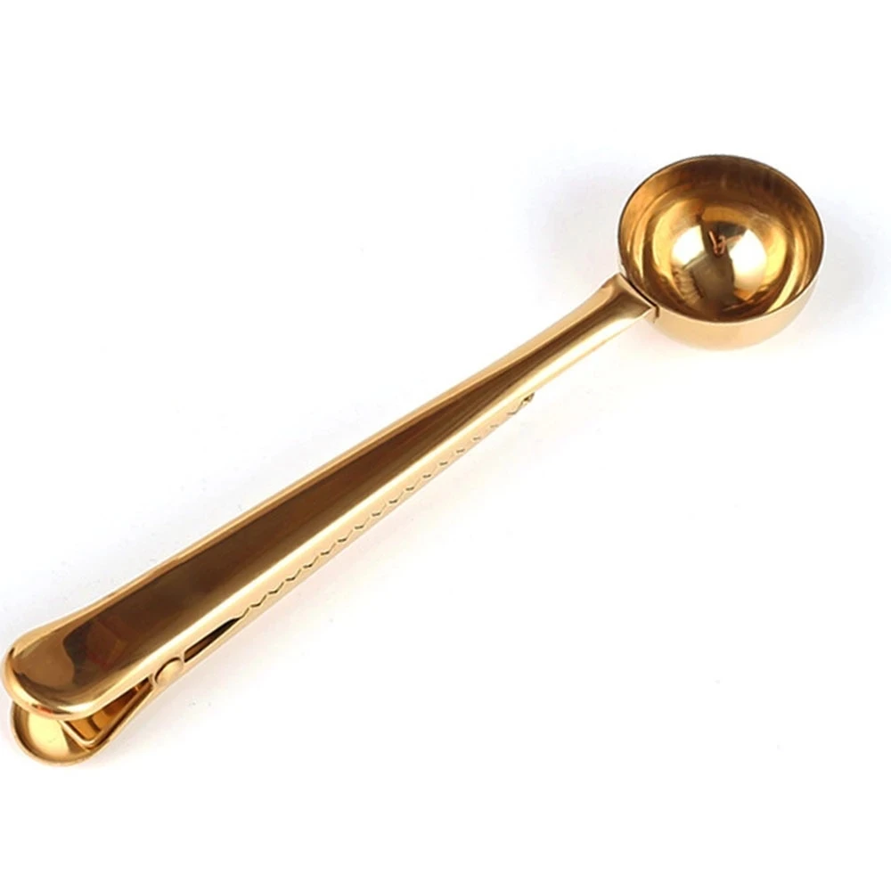 Two-in-one Stainless Steel Coffee Spoon Sealing Clip Kitchen Gold Accessories Recipient Cafe Expresso Cucharilla Decoration
Two-in-one Stainless Steel Coffee Spoon Sealing Clip Kitchen Gold Accessories Recipient Cafe Expresso Cucharilla Decoration