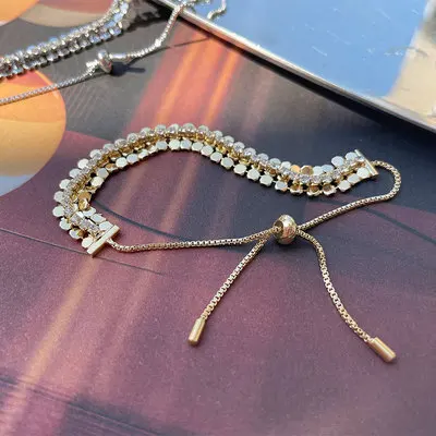 Ins Style Personalized Gold Plated Cubic Zirconia Sequin Bracelet Adjustable Zircon Strip Bracelet
Ins Style Personalized Gold Plated Cubic Zirconia Sequin Bracelet Adjustable Zircon Strip Bracelet