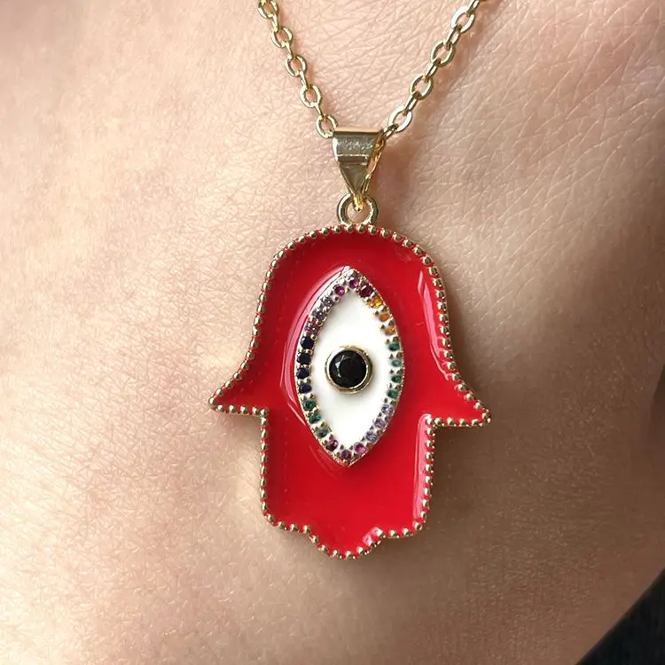 Jialin Jewelry 2021 factory stock wholesale hamsa hand pendants eye necklace hamsa hand necklace, Picture shows
Jialin Jewelry 2021 factory stock wholesale hamsa hand pendants eye necklace hamsa hand necklace, Picture shows