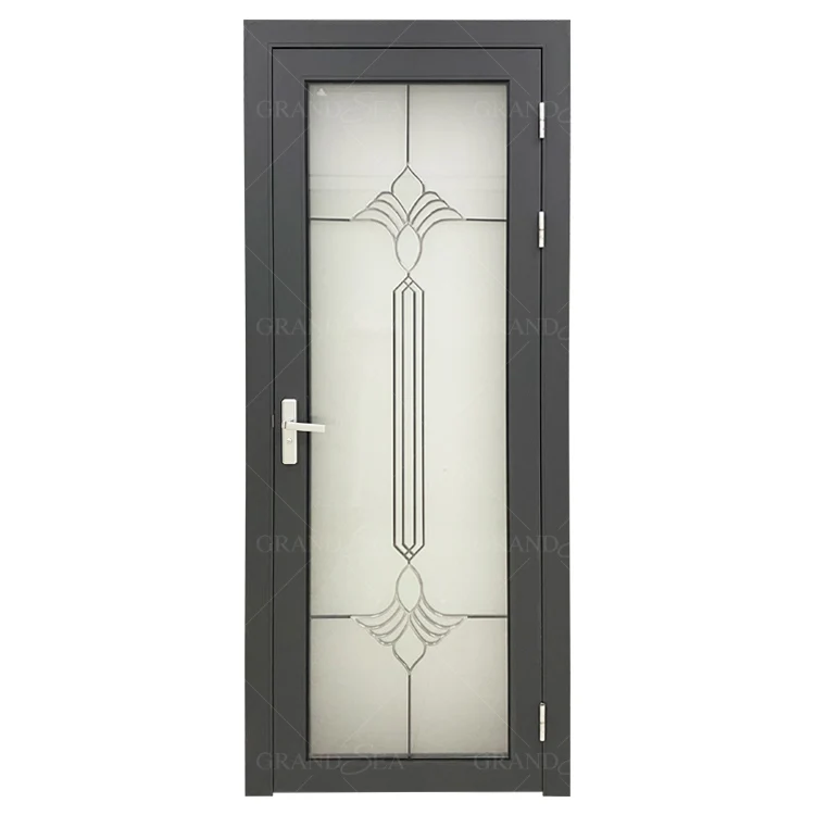 Factory wholesale price exterior door aluminum frosted glass swing bathroom doors