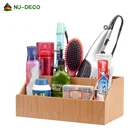 Hot Wholesale Wood Cosmetic Tray Caddy Bamboo Organizer Make Up Storage Box