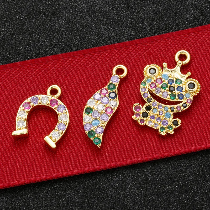 CZ7885 Chic Mini Rainbow Diamond Jewelry Charm Small CZ Micro Pave Chilli Frog Horseshoes Bracelet Charms
CZ7885 Chic Mini Rainbow Diamond Jewelry Charm Small CZ Micro Pave Chilli Frog Horseshoes Bracelet Charms