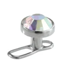 ASTM F136 Titanium faceted gem bezel Dermal anchor Body Piercing Jewelry