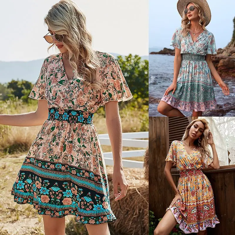 vestidos verano 2021 Summer Fashion Slim A-line V Neck Boho Print Ladies Frock Women Elegant Casual Dresses, Picture
vestidos verano 2021 Summer Fashion Slim A-line V Neck Boho Print Ladies Frock Women Elegant Casual Dresses, Picture