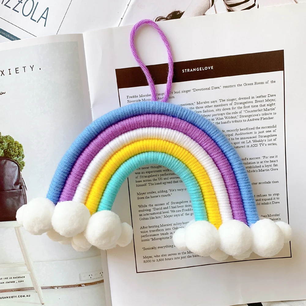 Children's room decor pendant hand-woven cloud rainbow ornament wall decor wall hanging weaving 2020
Children's room decor pendant hand-woven cloud rainbow ornament wall decor wall hanging weaving 2020