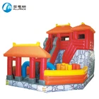 Chinese Style Inflatable Gazebo Inflatable Bounce Slide Obstacle 3 in1 for Amusement Park