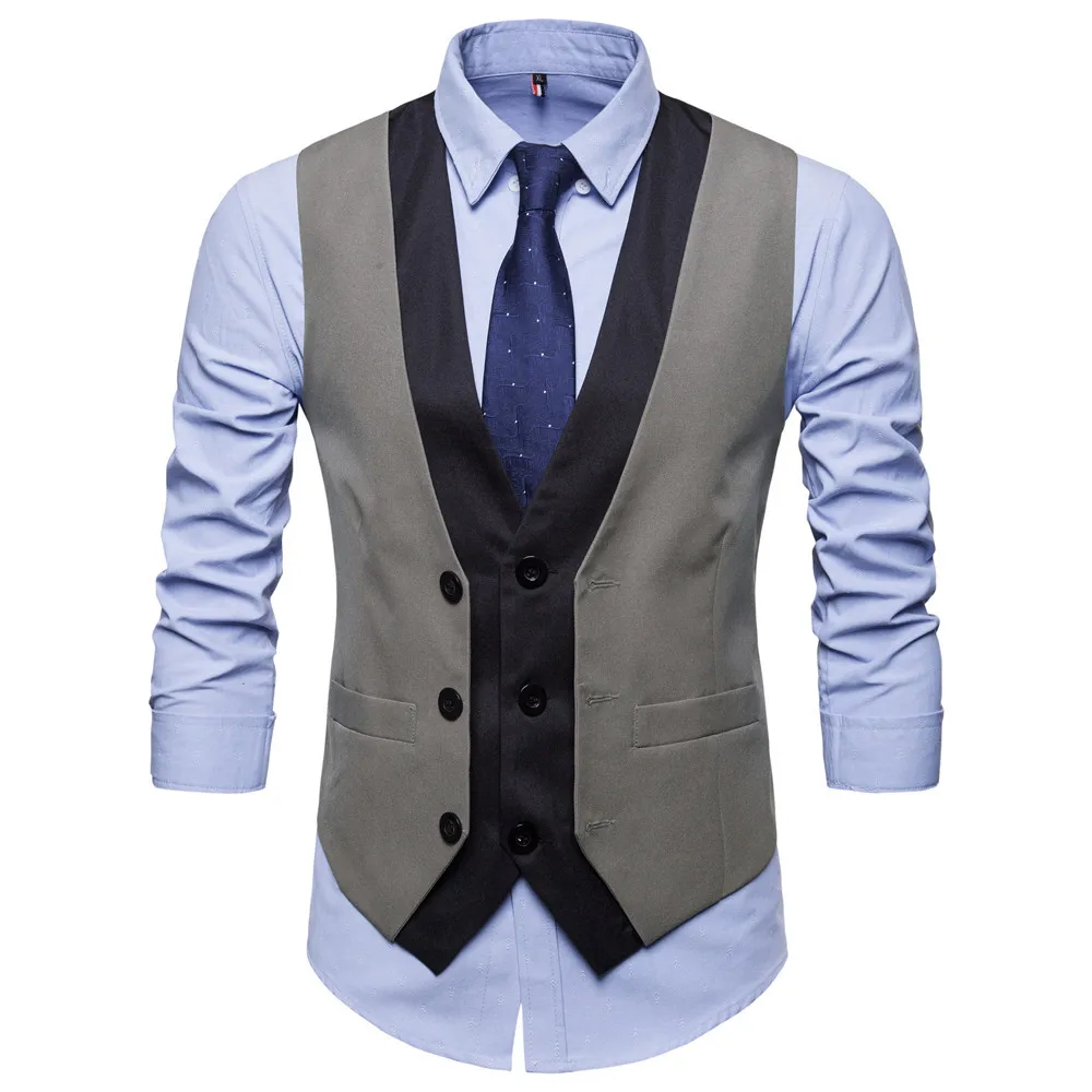 Fashion Classic Vest for Men Formal Casual Dress Vest Suit Slim Fake Two Pieces Waistcoat 
Fashion Classic Vest for Men Formal Casual Dress Vest Suit Slim Fake Two Pieces Waistcoat