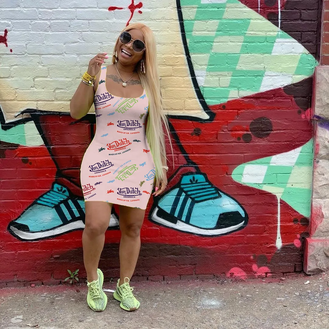 Wholesale European and American Women's Clothing Casual Letter Print Sleeveless Dress Vest Dress
Wholesale European and American Women's Clothing Casual Letter Print Sleeveless Dress Vest Dress