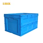 Industrial heavy duty custom large folding outdoor stackable food grade plastic storage bulk pallet bin boxes with lid