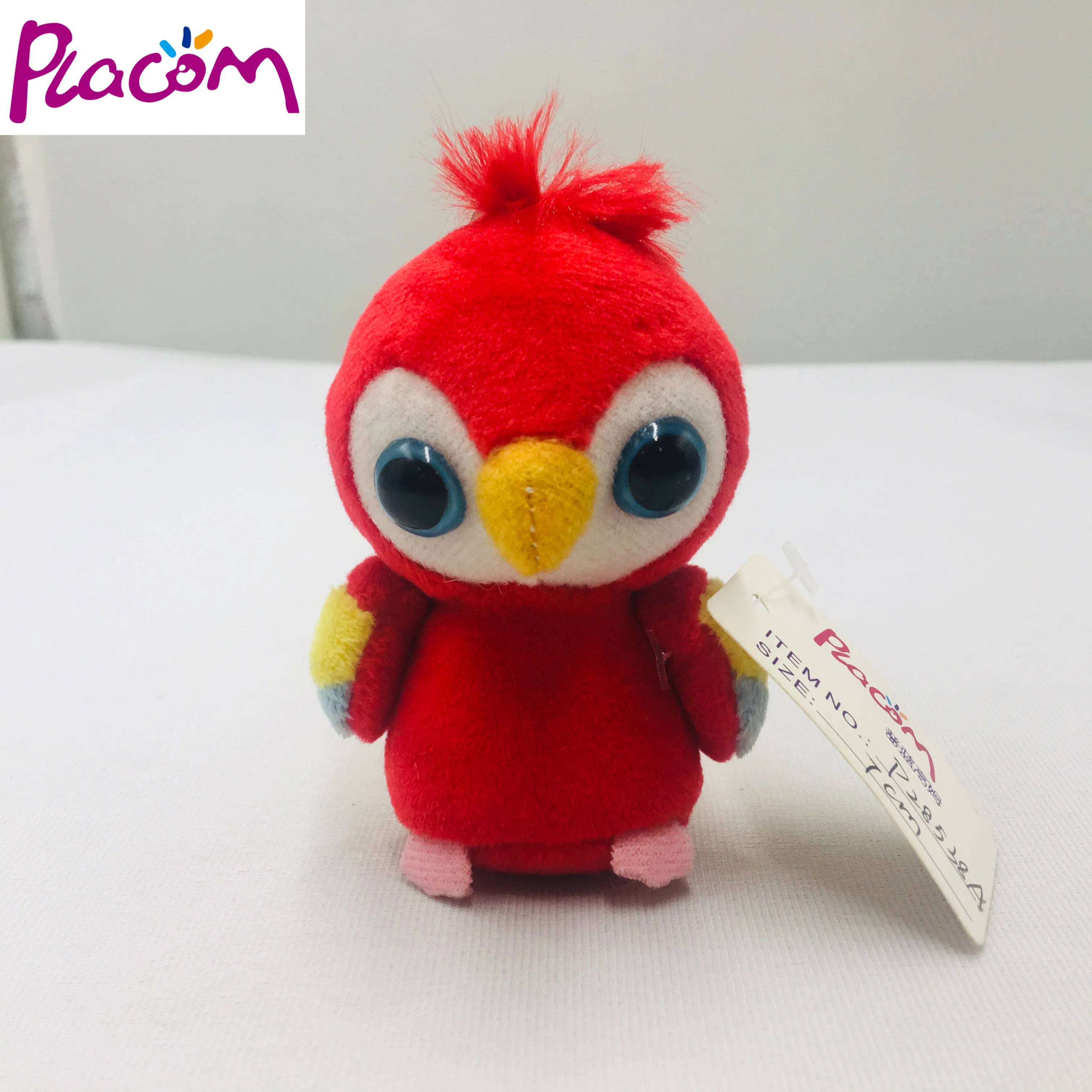 quality custom cute big-eyes bird plush keychain stuffed bird