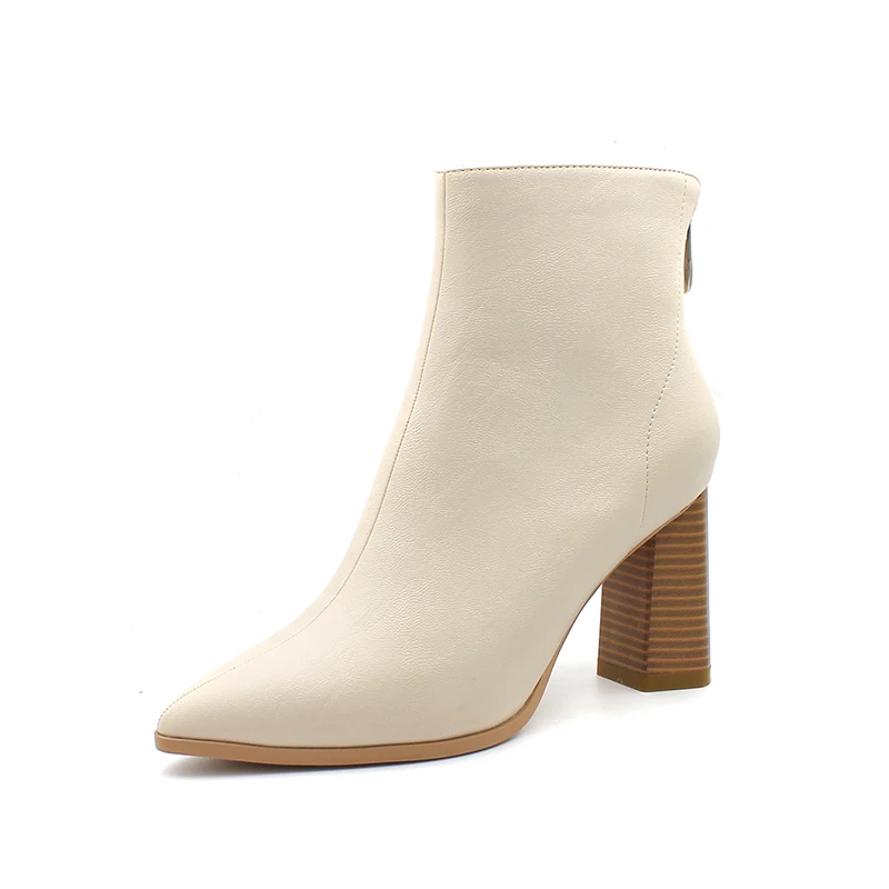 Factory sale ladies thick-heeled pointed nude white ankle boots high heels shoes for women
Factory sale ladies thick-heeled pointed nude white ankle boots high heels shoes for women