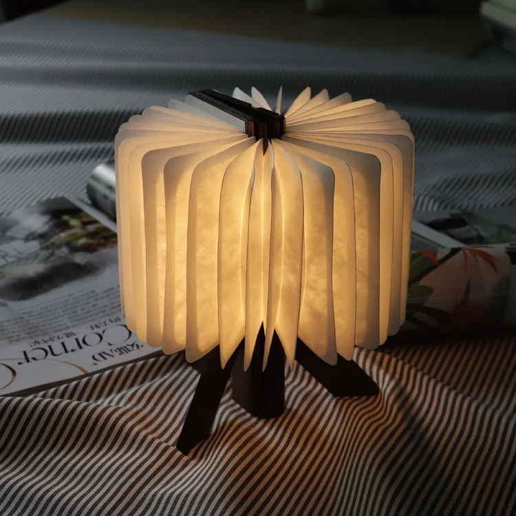 Reading Book Lamp Wooden Decorative 3d LED Night Light For Hotel Room