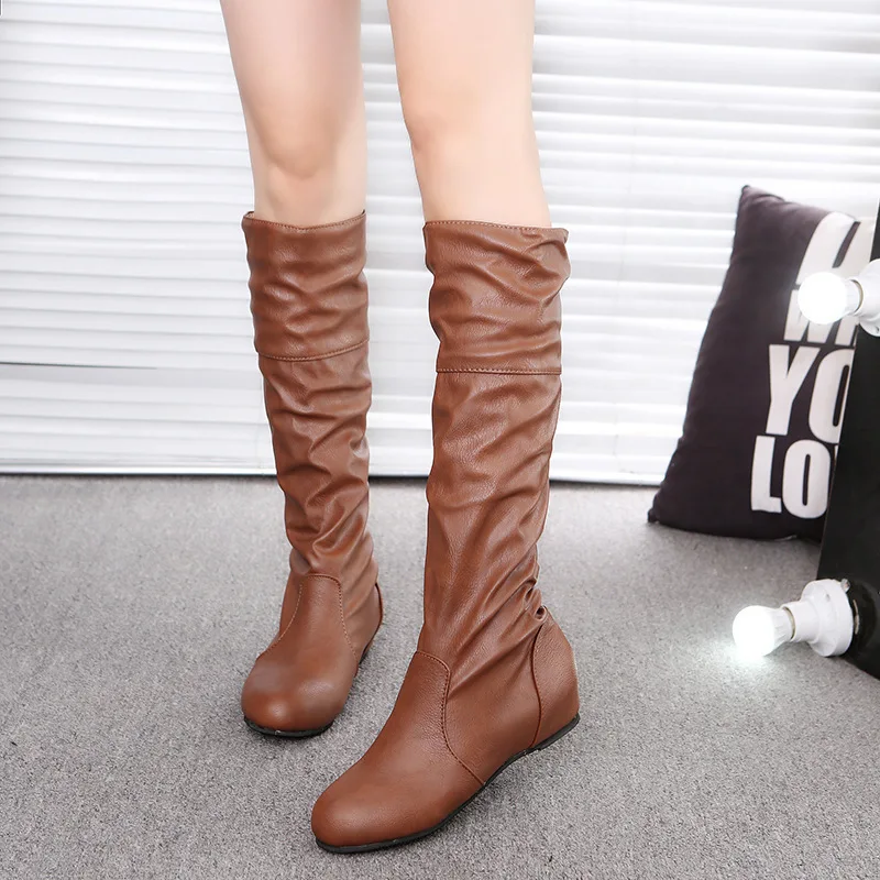 omen Shoes Flat Heel Solid Color Long Boots Pointed Toe Knee High Ladies Boots Leather Stitching Casual Girl Cute Flats Boot
omen Shoes Flat Heel Solid Color Long Boots Pointed Toe Knee High Ladies Boots Leather Stitching Casual Girl Cute Flats Boot