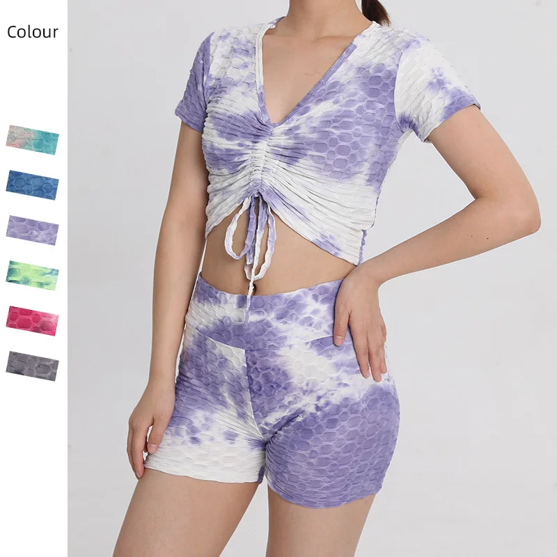 Women Sports short sleeve And Pants Clothing High Waist Ladies Two Piece Workout Sets Short Gym Yoga Fitness Set, Picture shows
Women Sports short sleeve And Pants Clothing High Waist Ladies Two Piece Workout Sets Short Gym Yoga Fitness Set, Picture shows