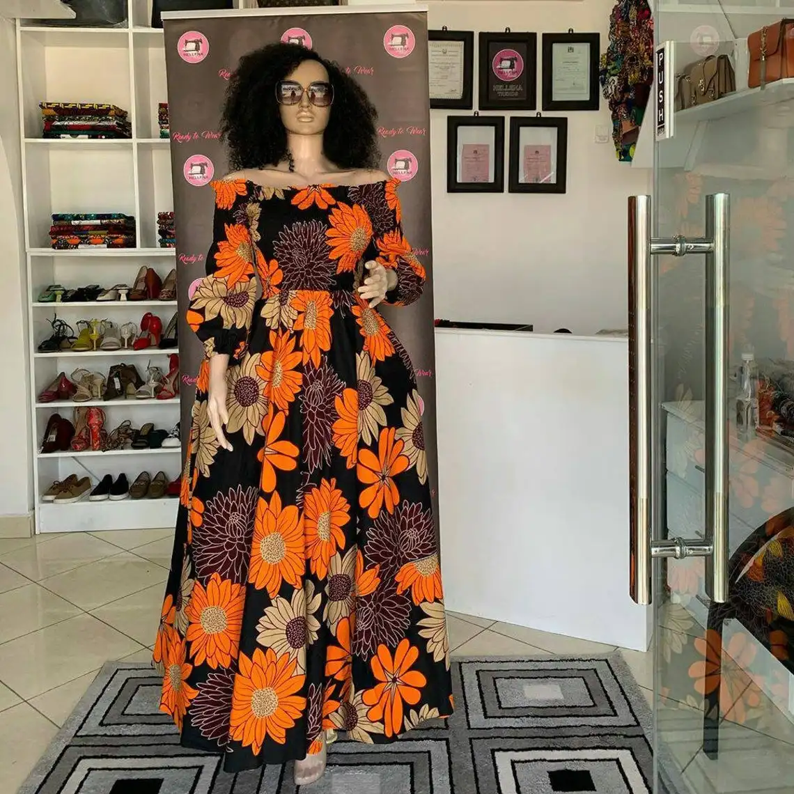 Womens African Floral Boubou Print Casual Dress V-Neck High Waist Puff Sleeve Dress 2021 Womens Summer Dresses African Clothing
Womens African Floral Boubou Print Casual Dress V-Neck High Waist Puff Sleeve Dress 2021 Womens Summer Dresses African Clothing