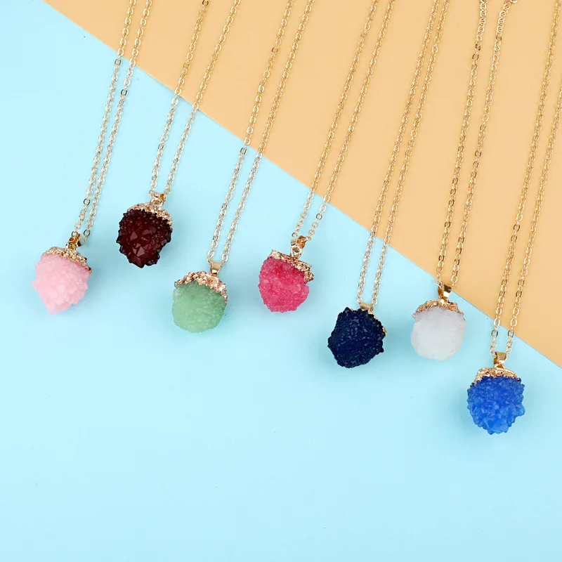 7 Color Available Natural Quartz Strawberry Ball Pendant Necklace Gold Chain Crystal Druzy Stone Necklace, Picture color
7 Color Available Natural Quartz Strawberry Ball Pendant Necklace Gold Chain Crystal Druzy Stone Necklace, Picture color