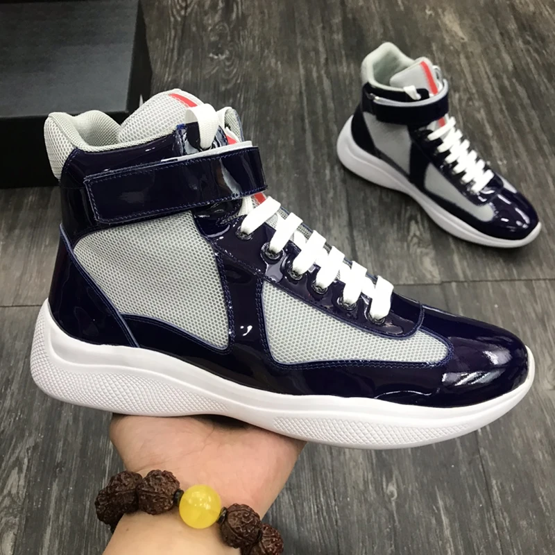2022 Prado men's shoes High top lacquer leather sneakers European and American luxury sneakers, Picture shows
2022 Prado men's shoes High top lacquer leather sneakers European and American luxury sneakers, Picture shows