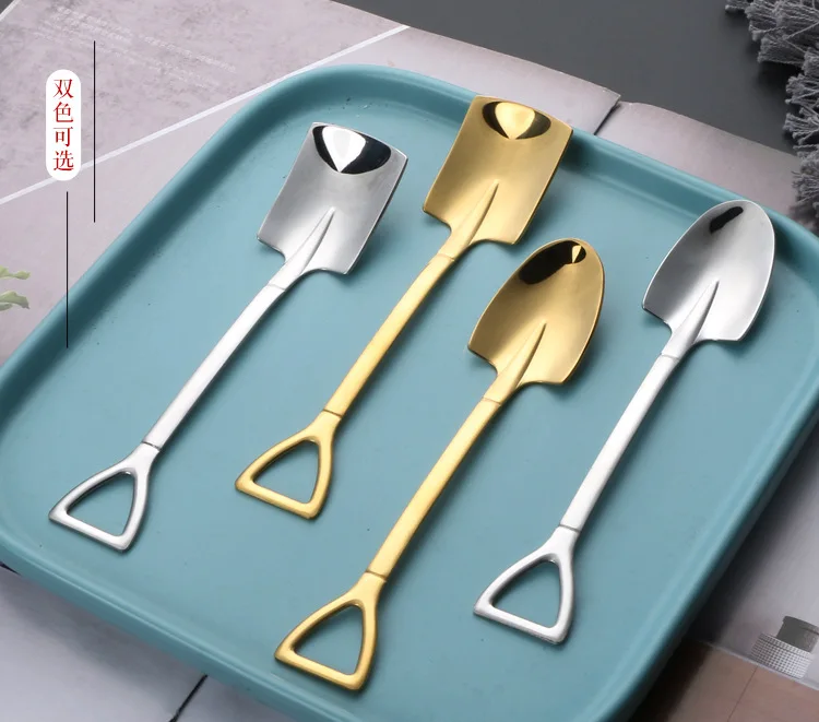 Stainless Steel Shovel Baby Spoon Watermelon Gold Spoon Dessert Ice Flat Top Spoons, Gold,silver
Stainless Steel Shovel Baby Spoon Watermelon Gold Spoon Dessert Ice Flat Top Spoons, Gold,silver