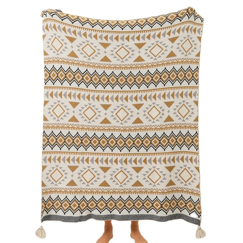 Bohemian Acrylic Knitted Fringed Blanket Jacquard Technics Decorative Style New Pattern TL
Bohemian Acrylic Knitted Fringed Blanket Jacquard Technics Decorative Style New Pattern TL