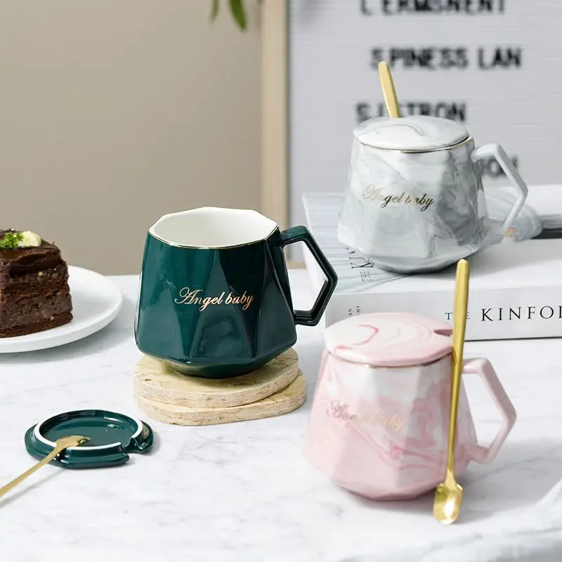 Ceramic Mug Gift Pack Couple Drinking Glasses Creative Coffee Cup Spoon Sith Lid Diamond Mug Office juice cup
Ceramic Mug Gift Pack Couple Drinking Glasses Creative Coffee Cup Spoon Sith Lid Diamond Mug Office juice cup