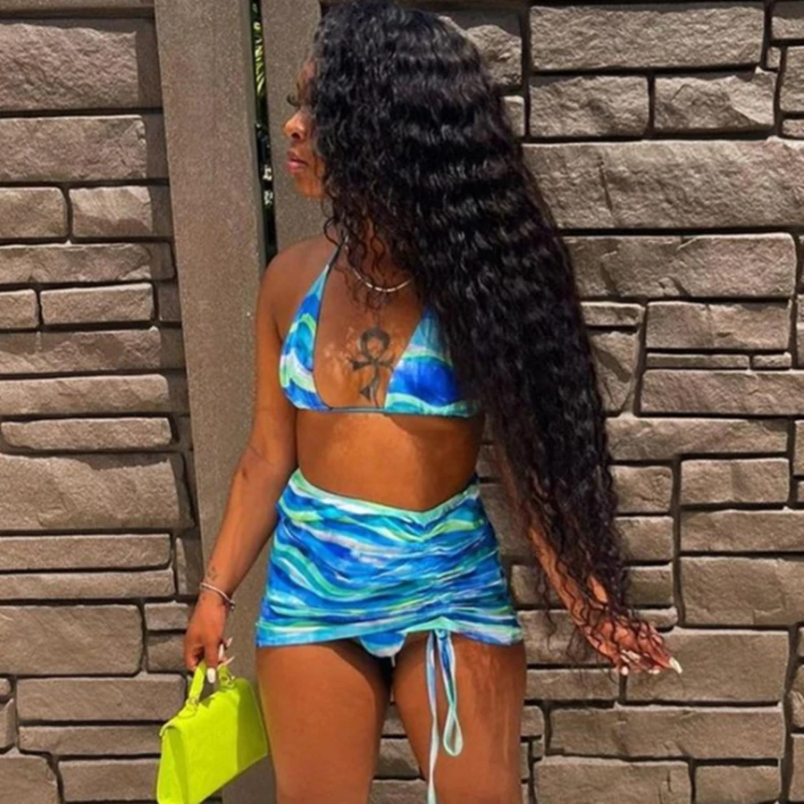 Nibber K21S01715 Summer Sexy Bra Thong Mini Skirt Beach Bikini Drawstring 3 Piece Skirt Set Women's, Customized color
Nibber K21S01715 Summer Sexy Bra Thong Mini Skirt Beach Bikini Drawstring 3 Piece Skirt Set Women's, Customized color