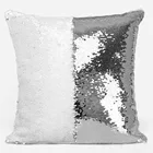 Embroidery Double-Color High-density Sequins,Luxury Plain Colour Cushion Cover Mermaid Sequins Pillow/