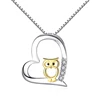 Factory Supply Fashion Elegant 925 Sterling Silver Stylish Classical Owl Necklace