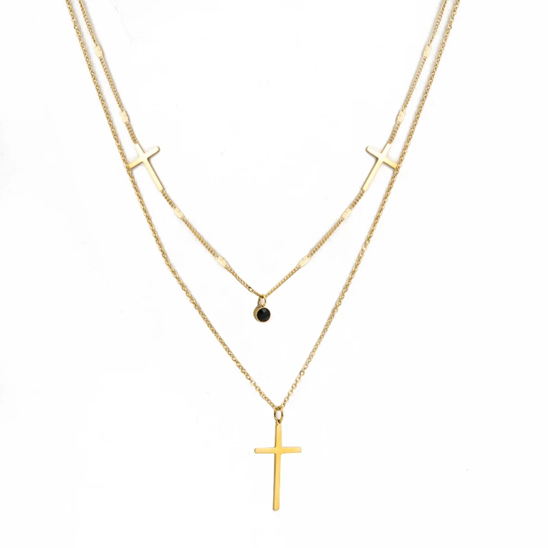 Double layers cross pendants gold plated stainless steel Necklaces for Christian, Gold/rose gold/ black/steel
Double layers cross pendants gold plated stainless steel Necklaces for Christian, Gold/rose gold/ black/steel