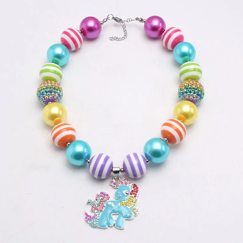 In Stock handmade environmental stripe rhinestones acrylic beads kids necklace with horse pendant, As picture show
In Stock handmade environmental stripe rhinestones acrylic beads kids necklace with horse pendant, As picture show