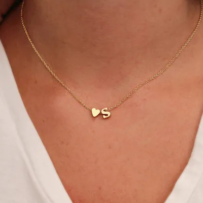 Fashion jewelry simple peach heart-shaped letter necklace temperament wild 26 letters love clavicle chain necklace, Gold
Fashion jewelry simple peach heart-shaped letter necklace temperament wild 26 letters love clavicle chain necklace, Gold