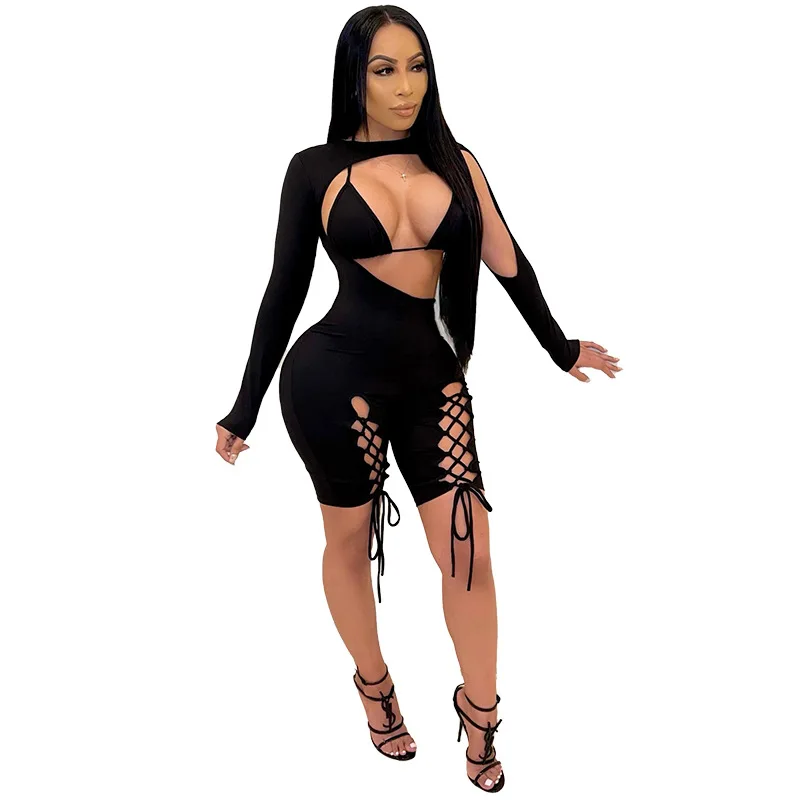 New arrivals summer sexy short sleeve and bra jumpsuit set women hollow out bandage two piece jumpsuit for plus size woman
New arrivals summer sexy short sleeve and bra jumpsuit set women hollow out bandage two piece jumpsuit for plus size woman