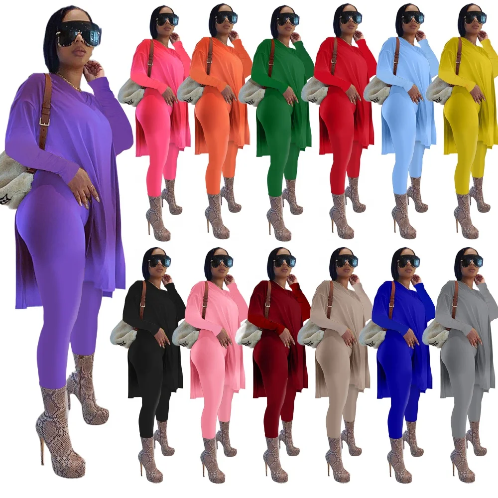 XS-5XL 2021 long sleeve 2 pieces set women clothing solid color split two piece pants set, 13 colors
XS-5XL 2021 long sleeve 2 pieces set women clothing solid color split two piece pants set, 13 colors