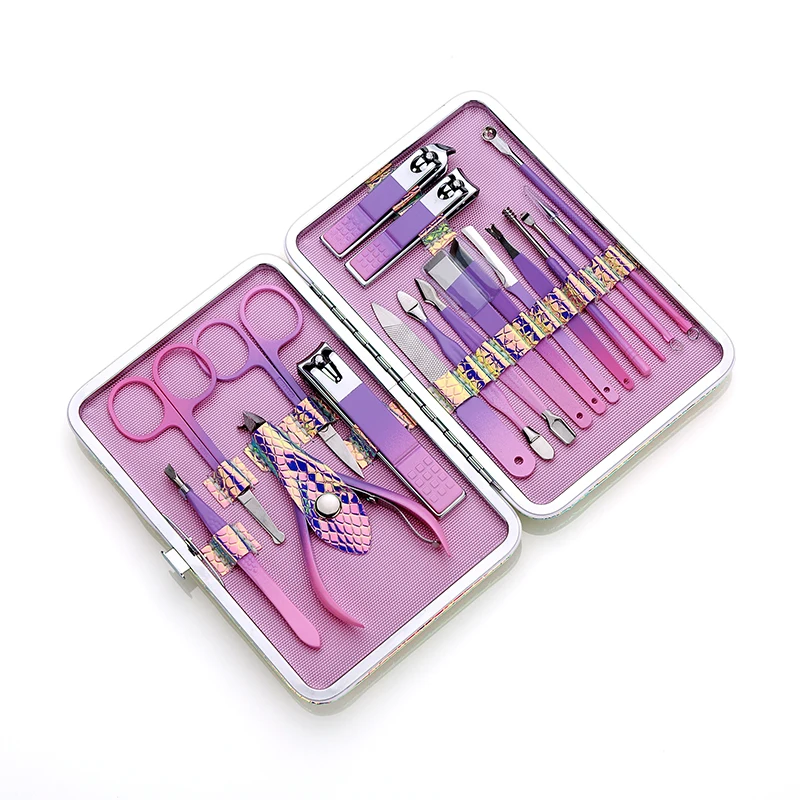 18-piece set, fully functional nail clipper setNail Care Manicure Tools nail cutter manicure sets, Pink
18-piece set, fully functional nail clipper setNail Care Manicure Tools nail cutter manicure sets, Pink