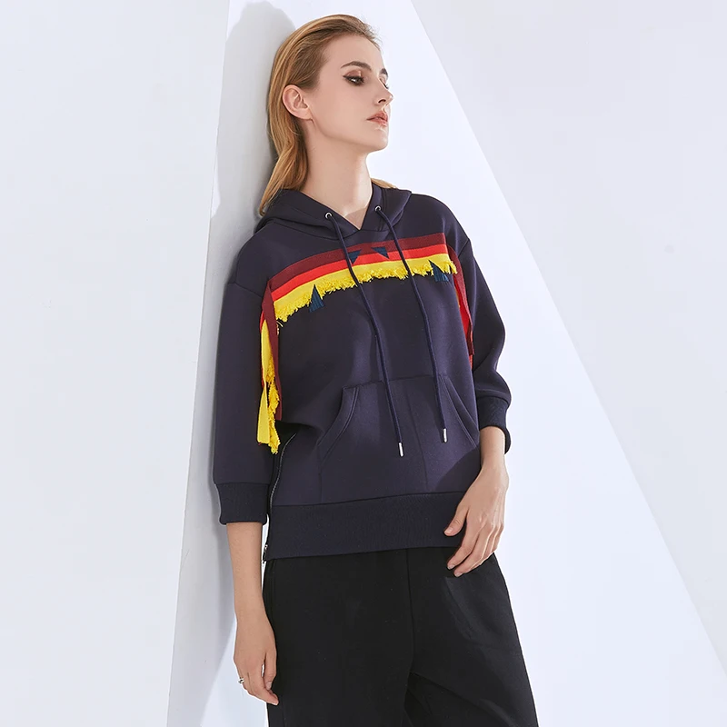 CHICEVER Streetwear Patchwork Printed Hooded Collar Long Sleeve Hit Color Sweatshirt For Women
CHICEVER Streetwear Patchwork Printed Hooded Collar Long Sleeve Hit Color Sweatshirt For Women