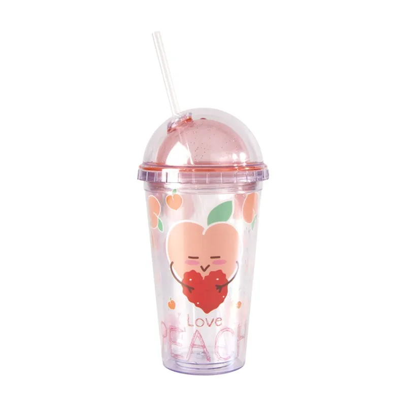 Factory high quality custom reusabl double wall plastic drinking cup Straw cup with round cover plastic cups for cold drinks, Pink
Factory high quality custom reusabl double wall plastic drinking cup Straw cup with round cover plastic cups for cold drinks, Pink