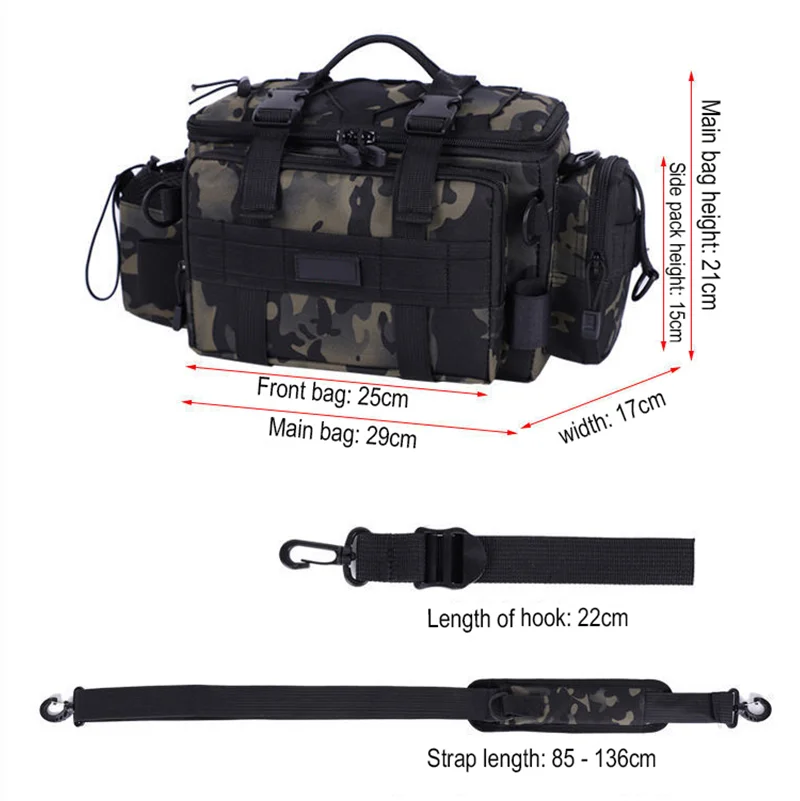 Multifunctional outdoor fishing bag customized waterproof polyester tactical waist bag inserted fishing rod equipment bag, 5 colors for customizing
Multifunctional outdoor fishing bag customized waterproof polyester tactical waist bag inserted fishing rod equipment bag, 5 colors for customizing