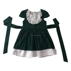 Wholesale Kids Boutique Clothing Christmas Green Baby Girl Winter dress