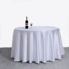 Custom premium white round polyester table cloth wedding and banquet