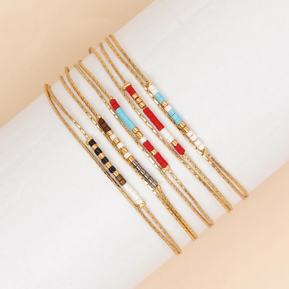 Go2boho New In Chain Gilded with Fine Gold Tiny Bracelet For Women Minimalist Miyuki Bead Colorful Trendy Design Jewelry Gift
Go2boho New In Chain Gilded with Fine Gold Tiny Bracelet For Women Minimalist Miyuki Bead Colorful Trendy Design Jewelry Gift