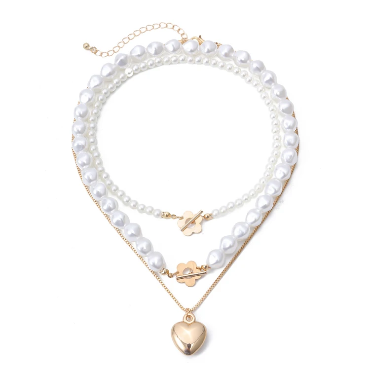 New style women fashion simple multi layer pearl necklace retro alloy Heart pendant necklace, Picture shows
New style women fashion simple multi layer pearl necklace retro alloy Heart pendant necklace, Picture shows