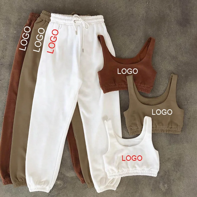 Custom Logo Solid Joggers Pant And Bra 2 Piece Crop Top Comfy Cotton Workout 2 Piece Short Set
Custom Logo Solid Joggers Pant And Bra 2 Piece Crop Top Comfy Cotton Workout 2 Piece Short Set